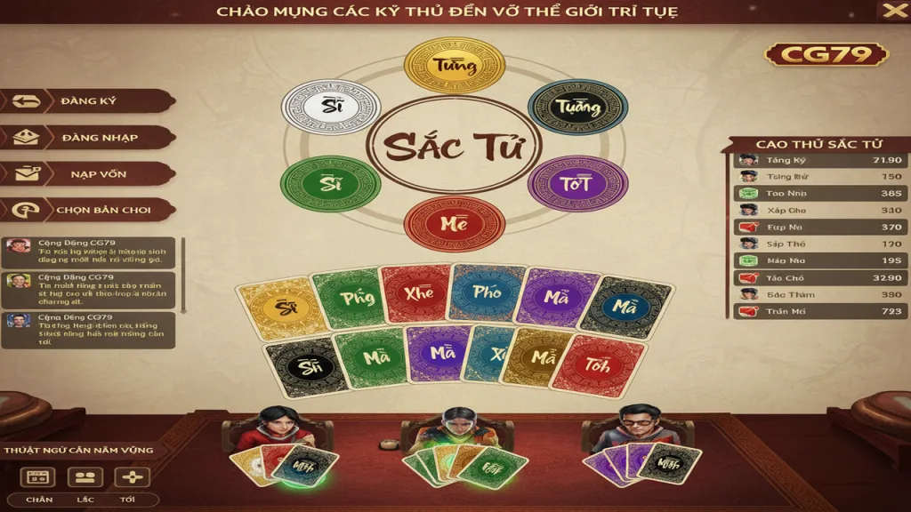 Hướng dẫn chơi bài Sắc Tứ trực tuyến CG79