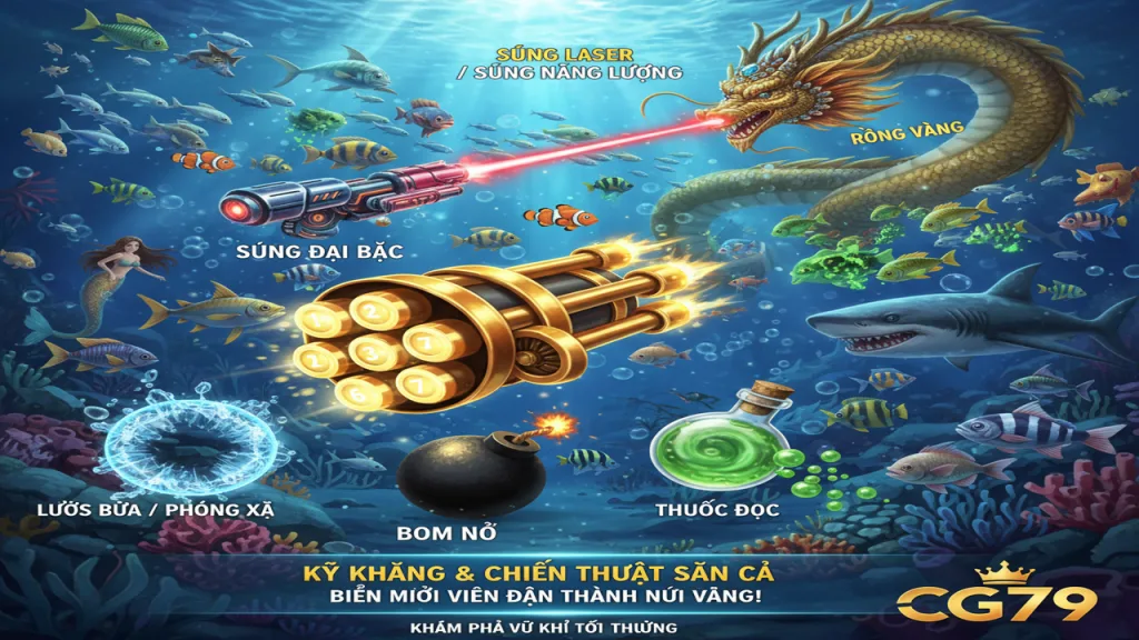 Các loại vũ khí trong Bắn cá và cách sử dụng CG79