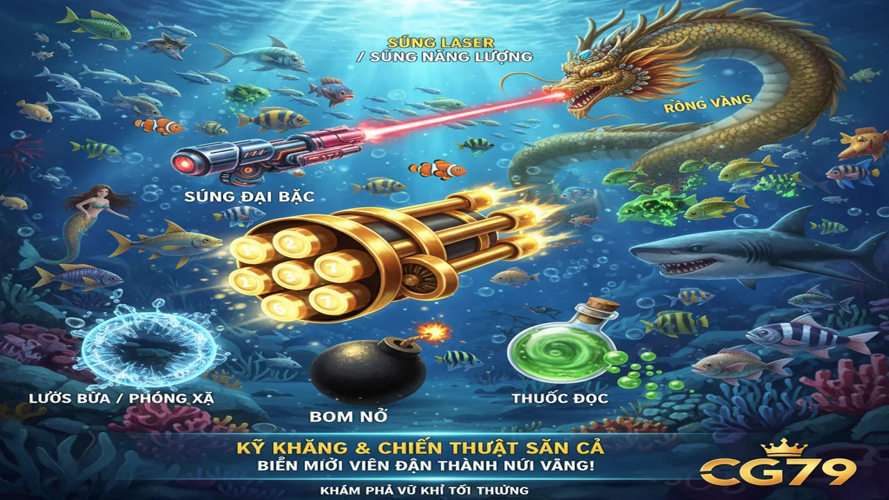 Các loại vũ khí trong Bắn cá và cách sử dụng CG79